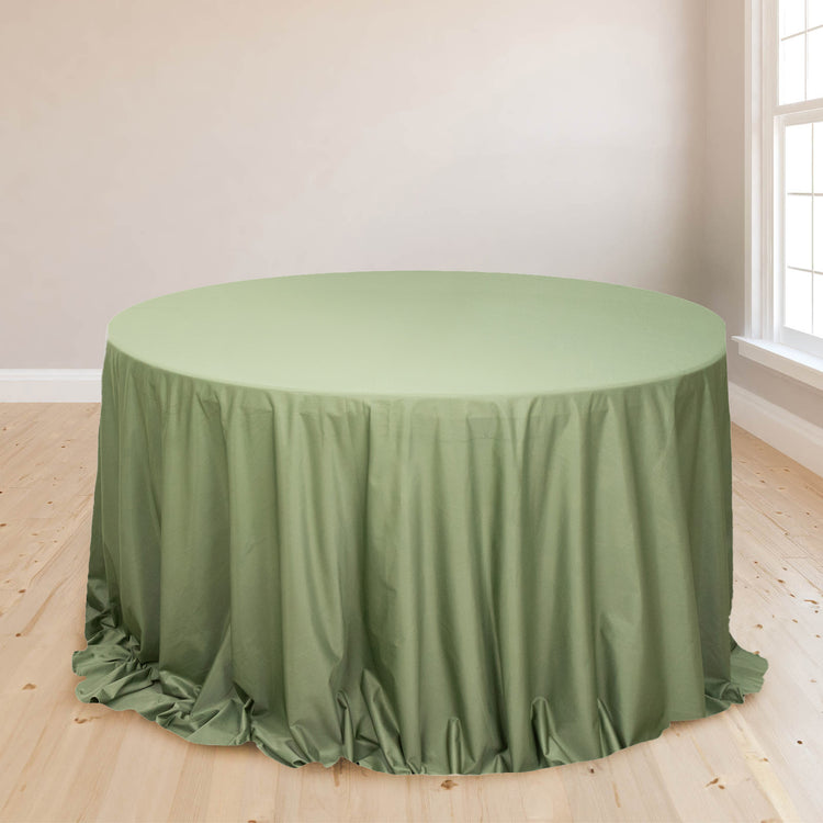 Dusty Sage Green Premium Scuba Round Tablecloth, Polyester Seamless Tablecloth 132inch