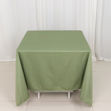 Dusty Sage Green Premium Scuba Square Tablecloth, Wrinkle Free Polyester Seamless Tablecloth 70"