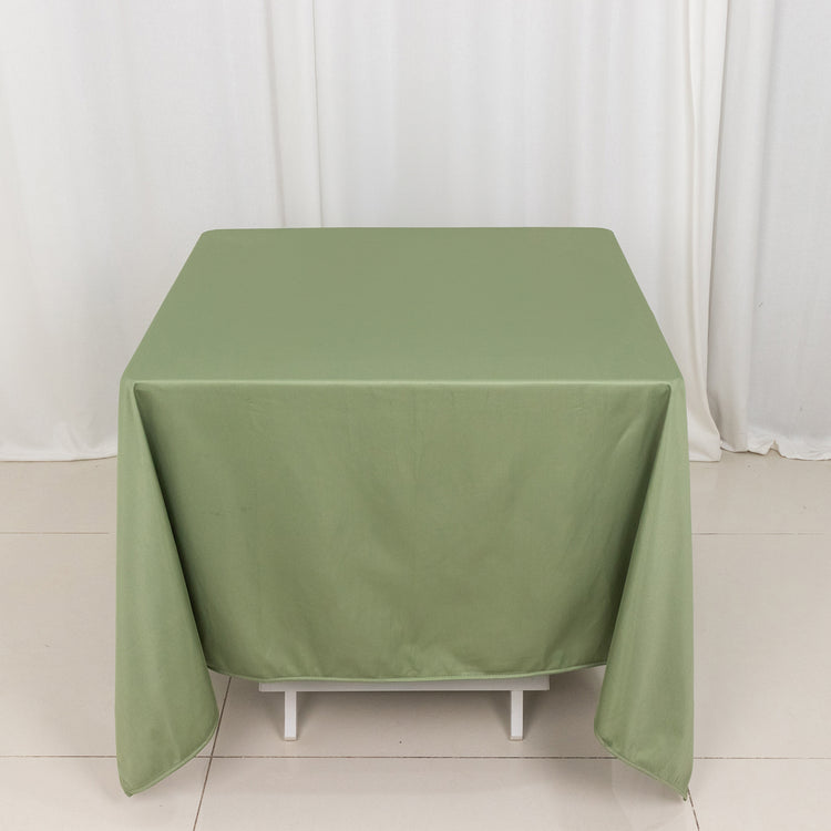 Dusty Sage Green Premium Scuba Square Tablecloth, Polyester Seamless Tablecloth 70inch
