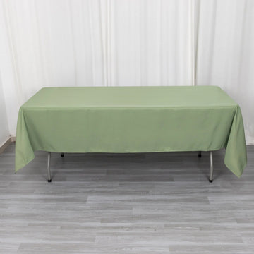 Dusty Sage Green Seamless Premium Polyester Rectangular Tablecloth 220GSM 60"x102"