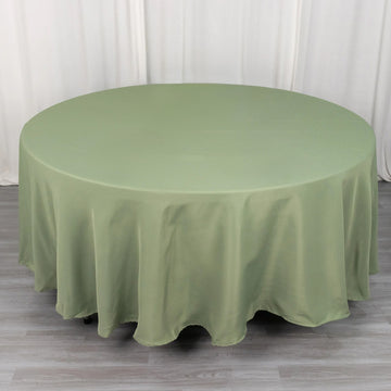 Dusty Sage Green Seamless Premium Polyester Round Tablecloth 220GSM 108"