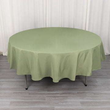 Dusty Sage Green Seamless Premium Polyester Round Tablecloth 220GSM 90"