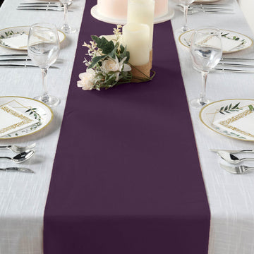 Elegant Eggplant Polyester Table Runner 12"x108"