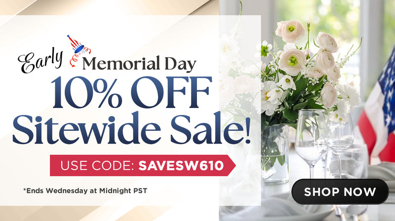 Memorial Day 10% Sitewide Sale! Zero Exclusions!