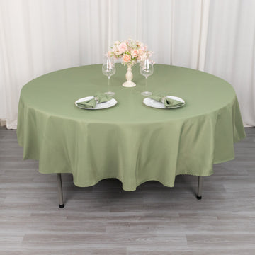 Elevate Your Event with the Dusty Sage Green Seamless Premium Polyester Round Tablecloth