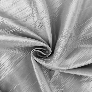 Unleash Your Creativity with Silver Accordion Crinkle Taffeta Fabric