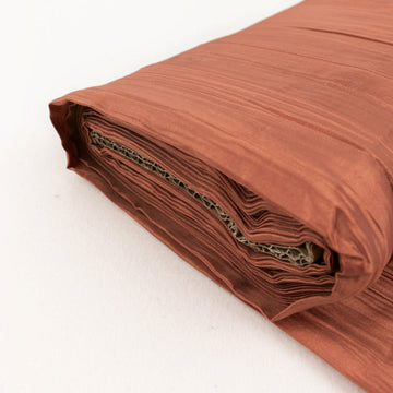 Terracotta (Rust) Accordion Crinkle Taffeta Fabric Bolt - A Must-Have for Event Decor