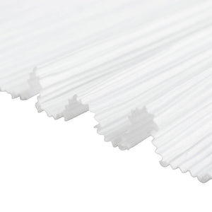 White sheer pleated fabric with soft light rays