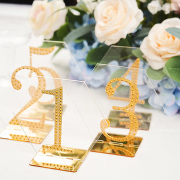 Stunning Clear/Gold Wedding Table Signs