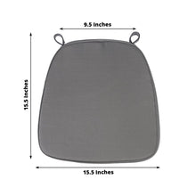 Chair Cushion Pads made of Microfiber Polyester in Charcoal Gray color, Rectangular shape, and Tie Less Skid Proof style, measuring 15.5 inches long and 9.5 inches wide