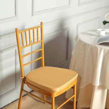 Elevate Your Event with the Gold Chiavari Chair Pad: The Perfect Combination of Style and Comfort