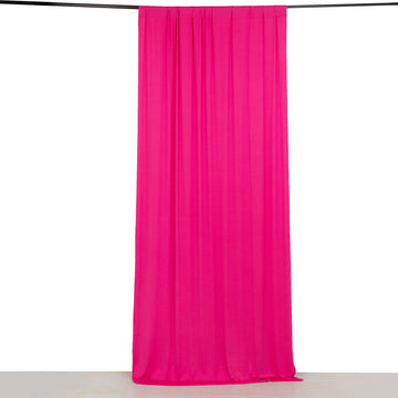 Fuchsia 4-Way Stretch Spandex Divider Backdrop Curtain, Wrinkle Resistant Event Drapery Panel with Rod Pockets - 5ftx10ft