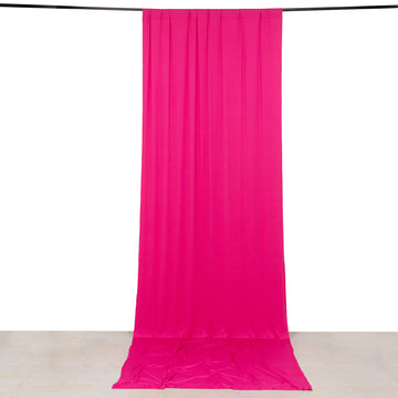Fuchsia 4-Way Stretch Spandex Divider Backdrop Curtain, Wrinkle Resistant Event Drapery Panel with Rod Pockets - 5ftx14ft