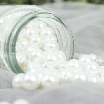 1000 Pack Glossy White Faux Craft Pearl Beads and Vase Filler 10mm
