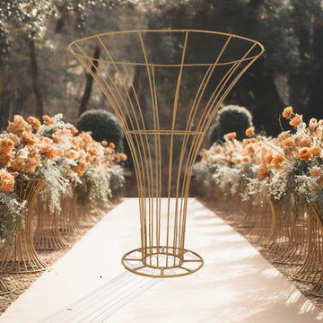 Elevate Your Wedding Decor with the Enchanting Gold Floor Standing Blossom Metal Tree Flower Frame