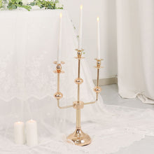 Gold 20 Inch Metal Candelabra Table Decoration 3 Arm