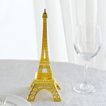Add a Touch of Glamour with the Gold Metal Eiffel Tower Table Centerpiece