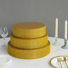 Gold Round Metal Pedestal Cake Stand with Rhinestones, Cupcake Holder