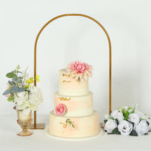 Gold Metal Wedding Cake Chiara Arch Table Centerpiece with Rounded Top