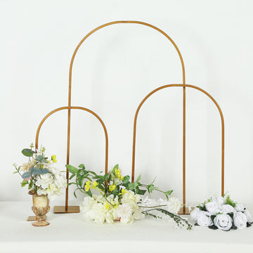 Rounded Top Gold Flower Stand Frame