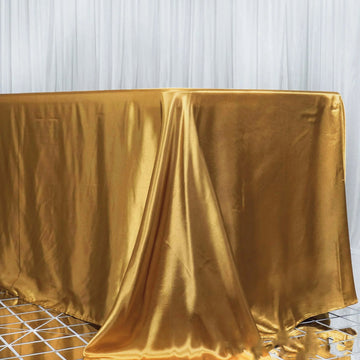 Gold Seamless Satin Rectangular Tablecloth 90"x156"