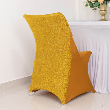 Upgrade Your Event with the Gold Spandex Stretch Folding Chair Cover
