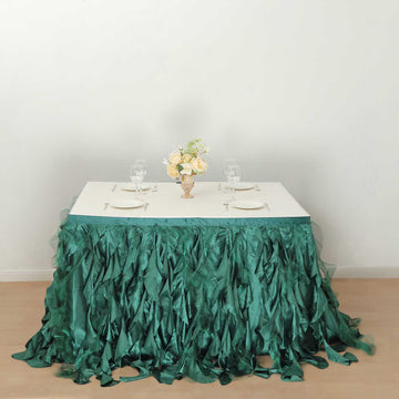 Hunter Emerald Green Ruffled Table Skirt