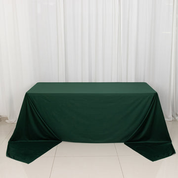 Hunter Emerald Green Premium Scuba Rectangular Tablecloth, Wrinkle Free Polyester Seamless Tablecloth - 90"x156"