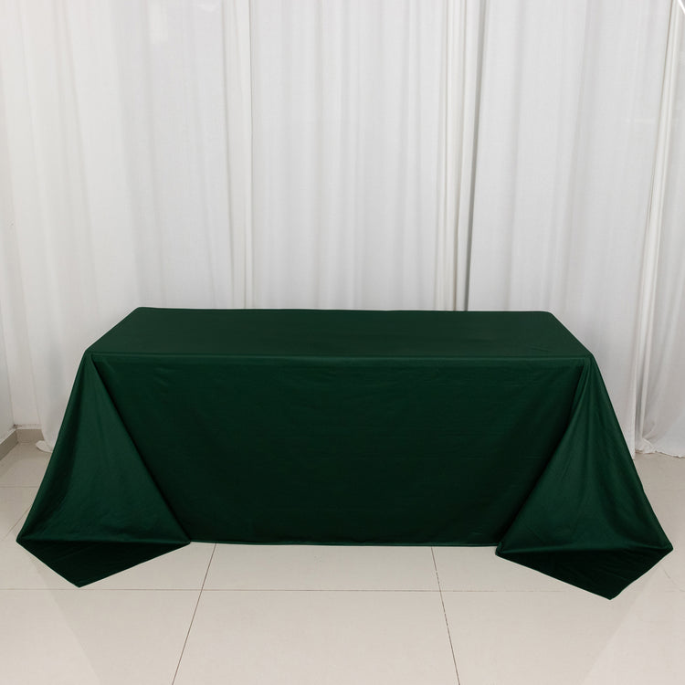 Hunter Emerald Green Premium Scuba Rectangular Tablecloth, Wrinkle Free Polyester Seamless