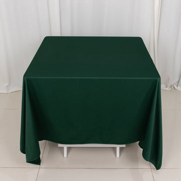 Hunter Emerald Green Premium Scuba Square Tablecloth, Wrinkle Free Polyester Seamless Tablecloth 70"