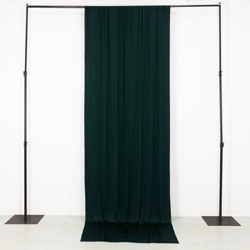 Hunter Emerald Green 4-Way Stretch Spandex Divider Backdrop Curtain, Wrinkle Resistant Event Drapery Panel with Rod Pockets - 5ftx12ft