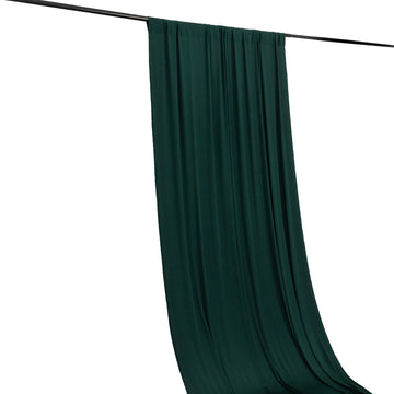 Hunter Emerald Green 4-Way Stretch Spandex Drapery Panel with Rod Pockets, Wrinkle Resistant Backdrop Curtain - 5ftx16ft