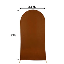 Spandex Cinnamon Brown Rectangular Arch Covers and Fitted Backdrop Covers