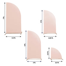 Diagram of Blush Rose Gold Spandex Half Moon Backdrop Stand Cover Arch Covers
