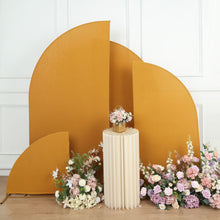 Set of 4 | Matte Gold Fitted Spandex Half Moon Wedding Arch Covers, Custom Fit Chiara