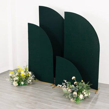 Versatile and Convenient Matte Hunter Emerald Green Fitted Spandex Half Moon Wedding Arch Covers