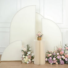 Set of 4 | Matte Ivory Fitted Spandex Half Moon Wedding Arch Covers, Custom Fit Chiara