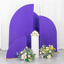 Set of 4 | Matte Purple Fitted Spandex Half Moon Wedding Arch Covers