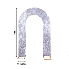 White Sequined U-Shaped Arch Cover for Arch Covers and Fitted Backdrop Covers