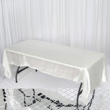 Ivory Satin Seamless Smooth Satin Rectangular Tablecloth 50"x120"