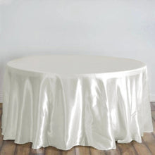 120 Inch Ivory Round Satin Tablecloth