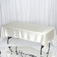Rectangular Ivory Smooth Satin Tablecloth 60 Inch x 102 Inch