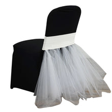 Ivory Spandex Chair Tutu Cover Skirt