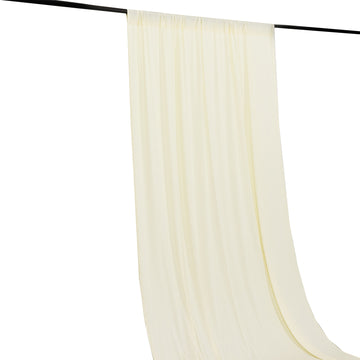 Ivory 4-Way Stretch Spandex Divider Backdrop Curtain, Wrinkle Resistant Event Drapery Panel with Rod Pockets - 5ftx16ft