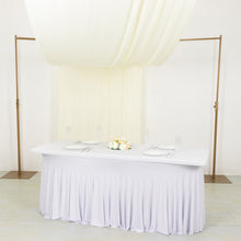 Ivory 4-Way Stretch Spandex Drapery Panel with Rod Pockets, Photography Backdrop Curtain - 5ftx18ft