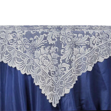 54 Inch x 54 Inch Ivory Square Lace Tablecloth Overlay