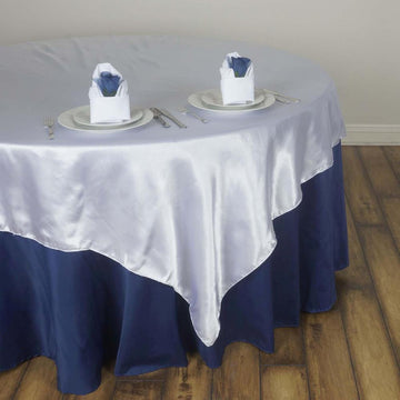 Dress Your Tables in White Square Smooth Satin Elegance