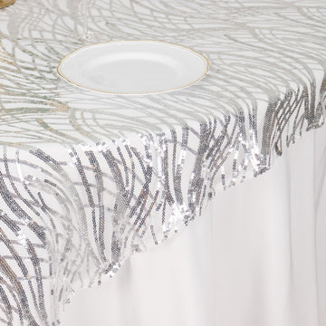 Create Lasting Memories with the Silver Sequin Table Overlay