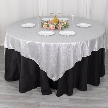 Create a Dazzling Atmosphere with a Silver Shimmery Table Topper