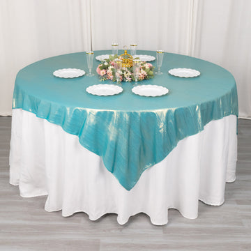Turquoise Elegant Square Table Overlay